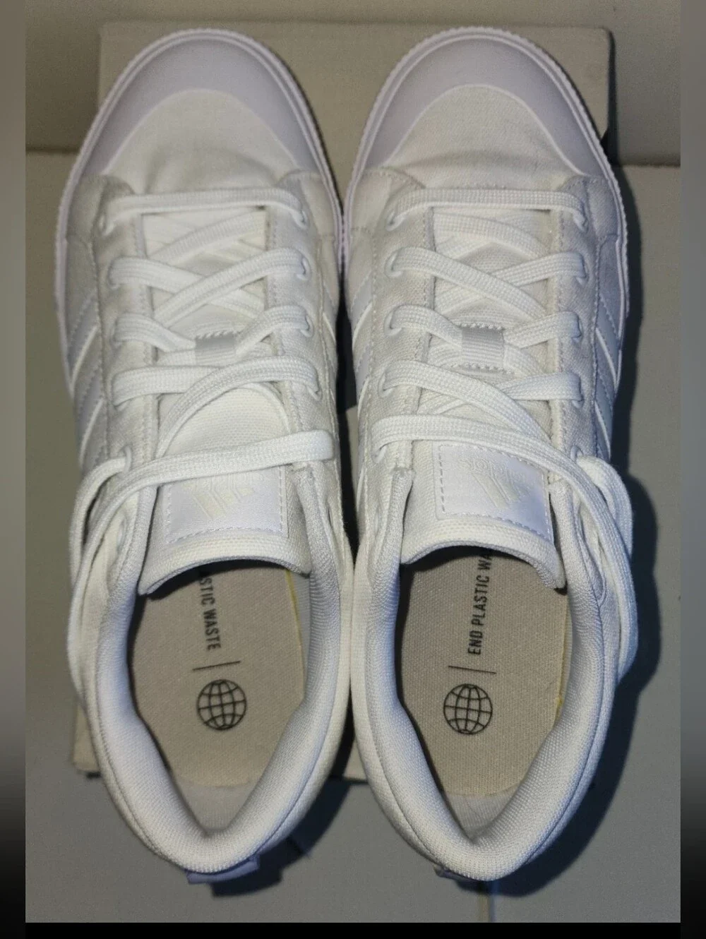 Adidas Bravada 2.0 White Platform Skateboarding Shoes, Athletic Sneakers 10